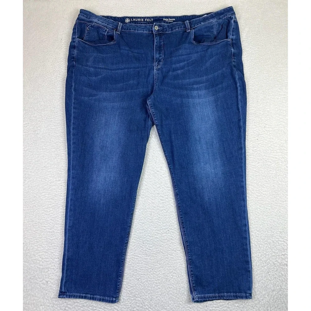 Laurie Felt Jeans Womens 26W Blue Daisy Denim Boyfriend Medium Wash A471814‎